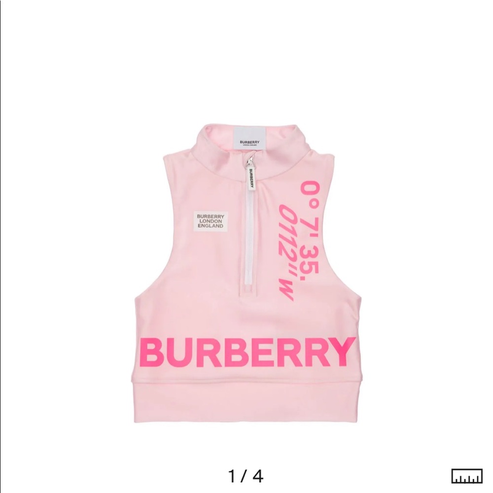 Kids' Little Girl's Zip-front Cropped Top In Pink